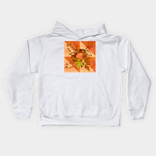 Autumn Leaves on Marbled Shapes Kids Hoodie